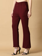 Myshka Women's Magenta Flared Party Trouser