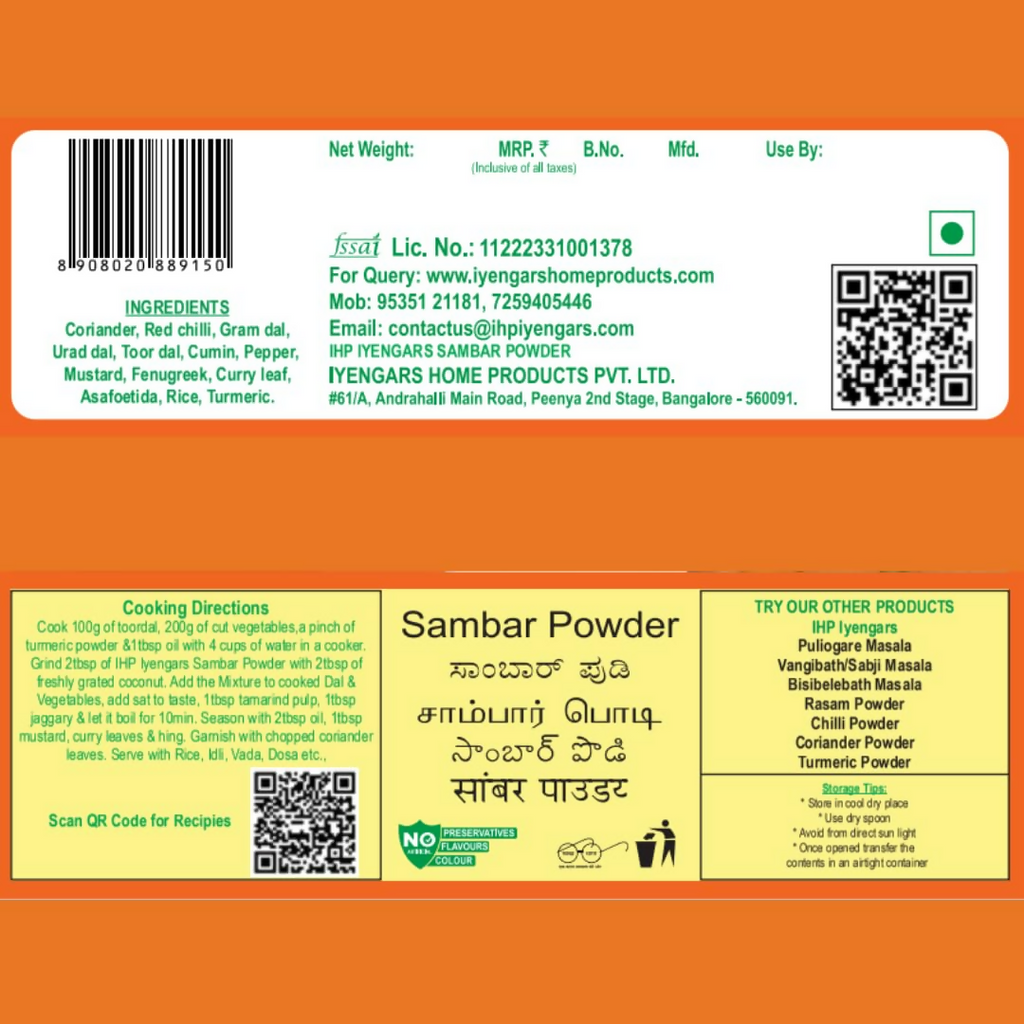 IHP Iyengars Sambar Powder - Distacart