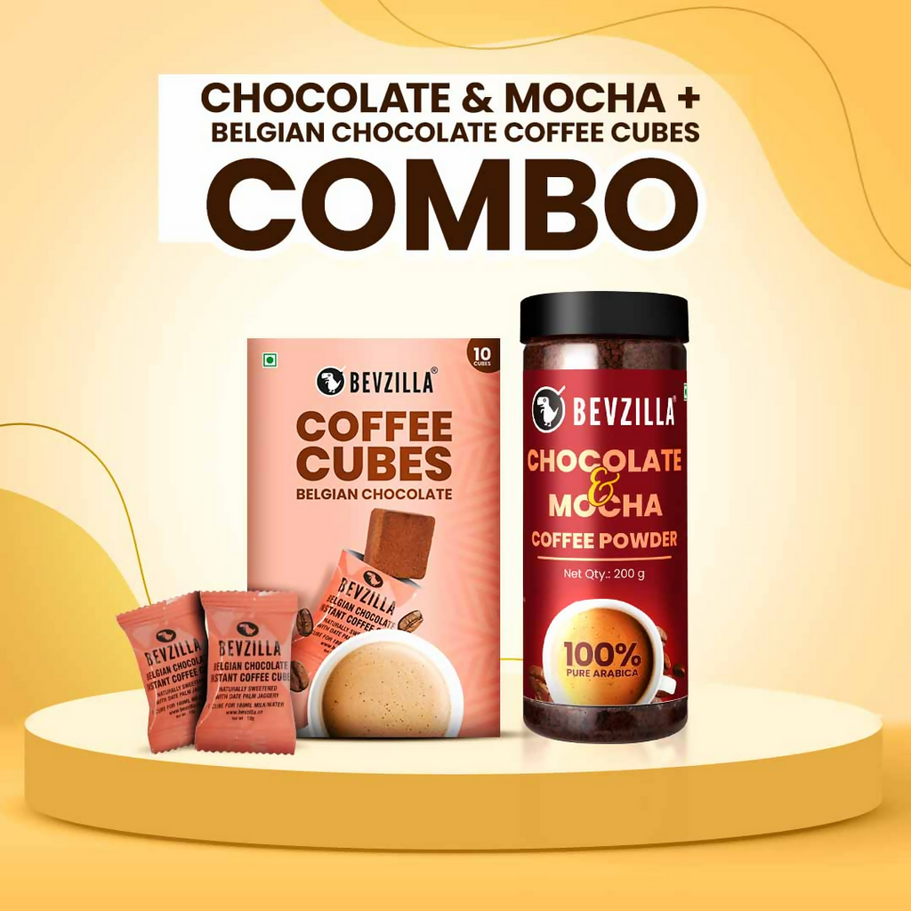 Bevzilla Chocolate & Mocha + Belgian Chocolate Coffee Cubes - Distacart