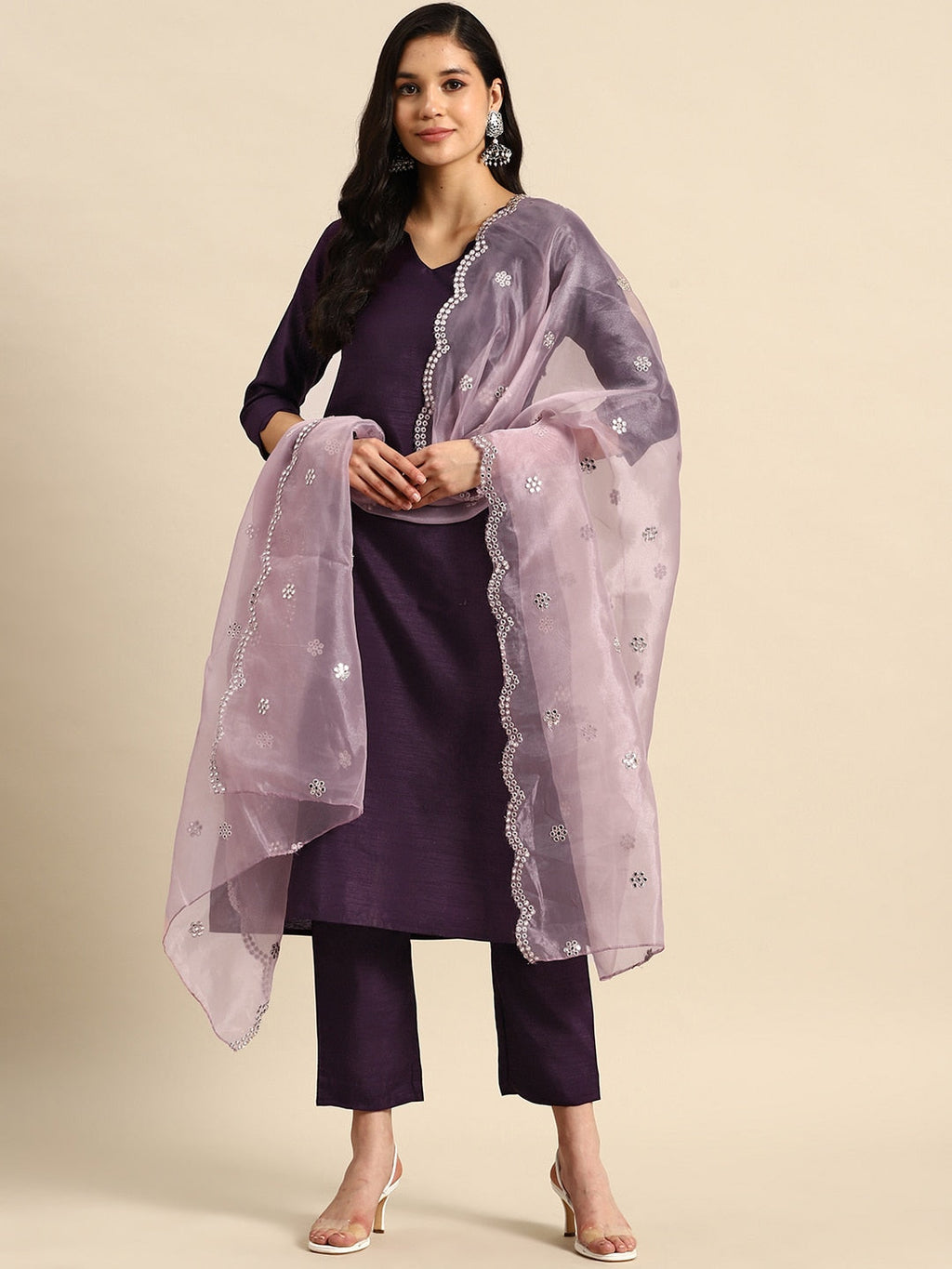 Sangria Regular Kurta with Trousers & Dupatta