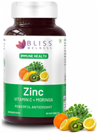 Bliss Welness Immune Health Zinc Vitamin C + Moringa Veg Tablet