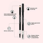 Miss Claire Waterproof Eyebrow Pencil With Mascara Brush - 01 Black - Distacart
