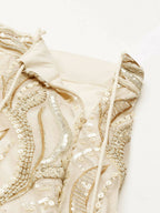 House of Panchhi Cream Net Sequins and Zarkan embroidery Lehenga choli & Dupatta