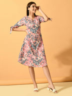 Myshka Women's Pink A-Line Party Dress - Distacart
