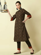 Myshka Women's Multi A-Line Kurta & Trousers