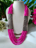Inhanns Saree Shobha Statement Necklace - Pink Necklace