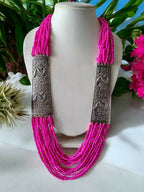 Inhanns Saree Shobha Statement Necklace - Pink Necklace