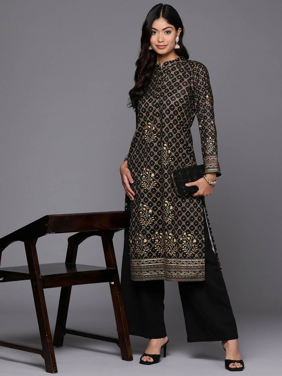Ahalyaa Women's Traditional wear Kurta - Black
