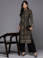 Ahalyaa Women's Traditional wear Kurta - Black