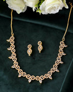 VOJ Gold-Polished AD-Studded Jewellery Set