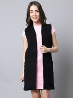 Even Apparels Black Polywool Open Front Corduroy Women's Long Coat - Distacart