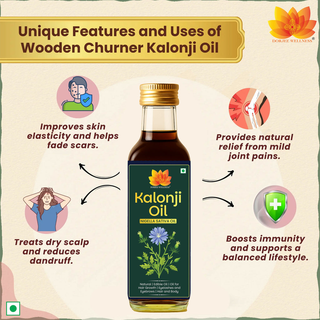 Dorjee Wellness Wood Pressed Kalonji (Black Seed) Oil - Distacart