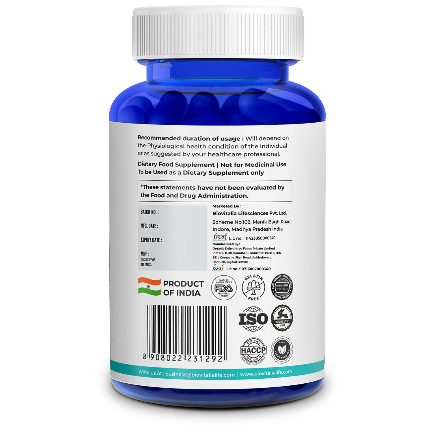 Biovitalia Organics Saw Palmetto Capsules For Hair Growth