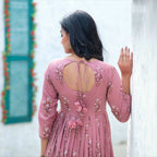 Partywear Designer Digital Printed Gajri Pure Maslin Gown - Anbazaar - Distacart