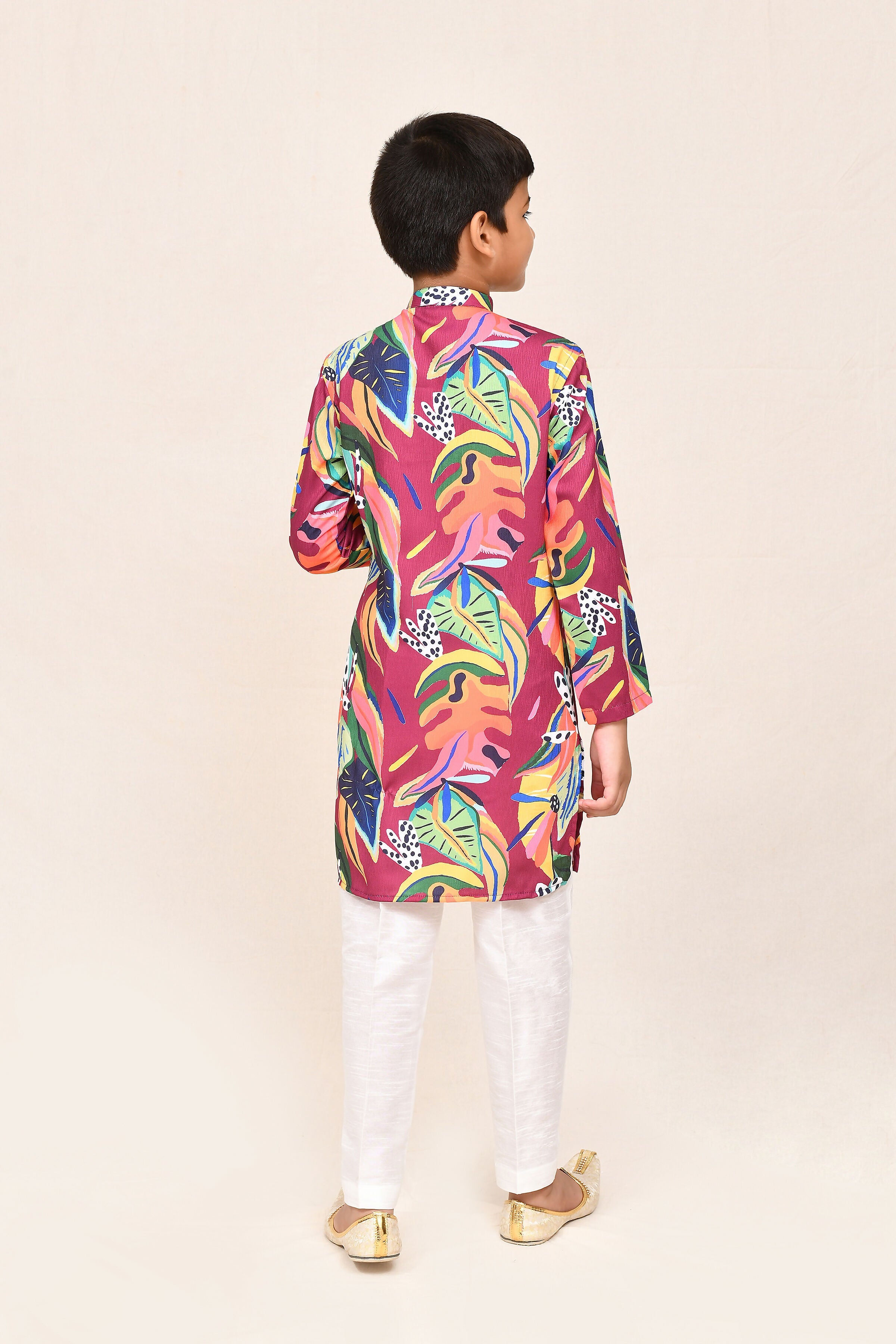Joban Fashion Cotton Silk Multicolor Kurta With Straight Fit Pant
