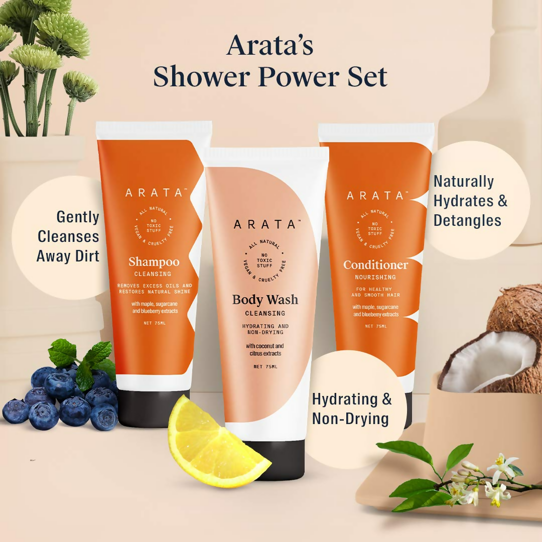 Arata Natural Oil Control Shower Power Set