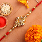 Kundan Rakhi With Dry Fruits