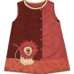 Mhyssa Amara Lion Patch Sleeveless A-line Maroon Frock