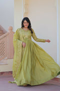 Joban Fashion Pista Crush Sequence Embroidery Work Kurta Set - Distacart