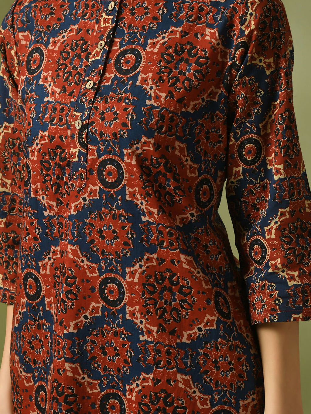 Myshka Women's Multi Printed Cotton Round Neck Party Tunic With Trousers Co-ord set