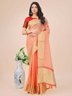 Shree Shyam Fashion Florance Peach Organza Saree