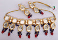 Joban Fashion Blue Red Kundan Work Necklace Set