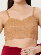 Joban Fashion Women Polyester Copper Stitched Blouse