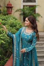 Joban Fashion Blackchinon Sequence Embroidery Work Kurta Set - Distacart
