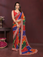Ai Fashion Multi Georgette Digital Print Party Wear Saree - Distacart