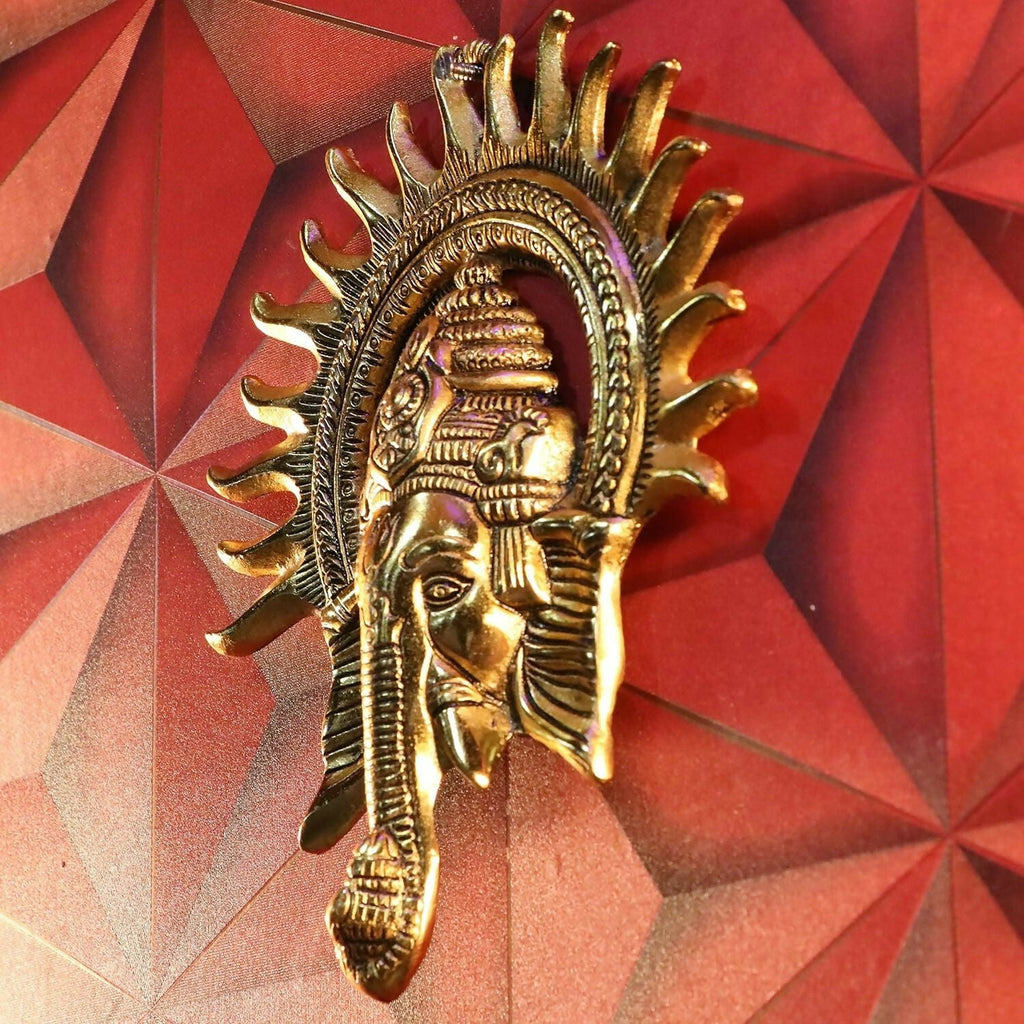 KridayKraft Metal Ganesha ji Statue, Ganpati Wall Hanging Sculpture Lord Ganesh Idol