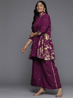 Ahalyaa Women's Traditional wear Co-ords - Purple - Distacart