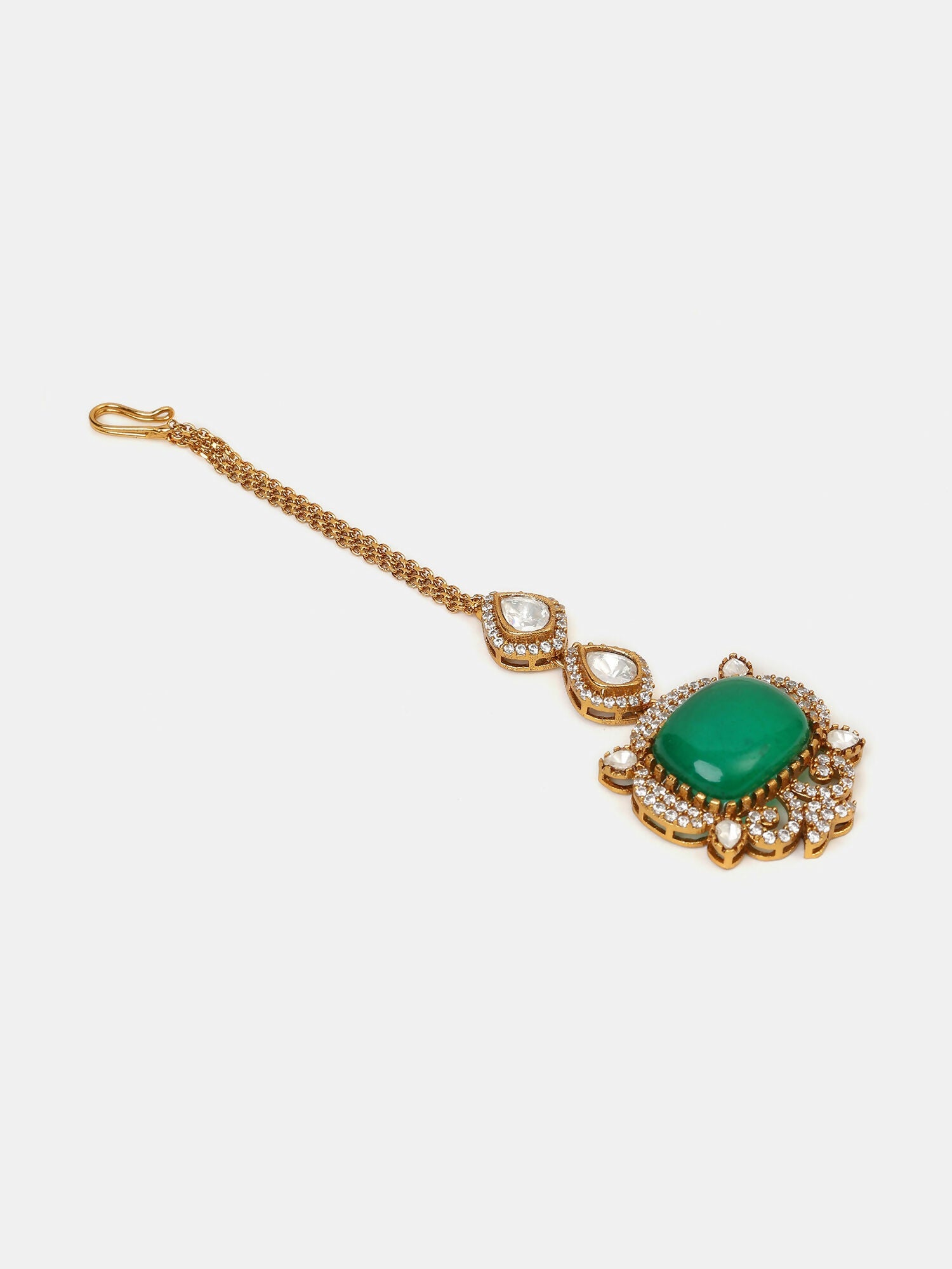 Ruby Raang Green Kundan Tikka - Distacart