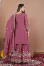 Teeya Creation Dark Onion Color Natural Crepe Silk Wedding Wear Trending Salwar Suit - Distacart