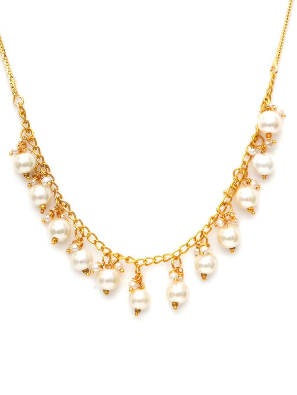 Golden Pearl Neckpiece (Gold) - Ruby Raang