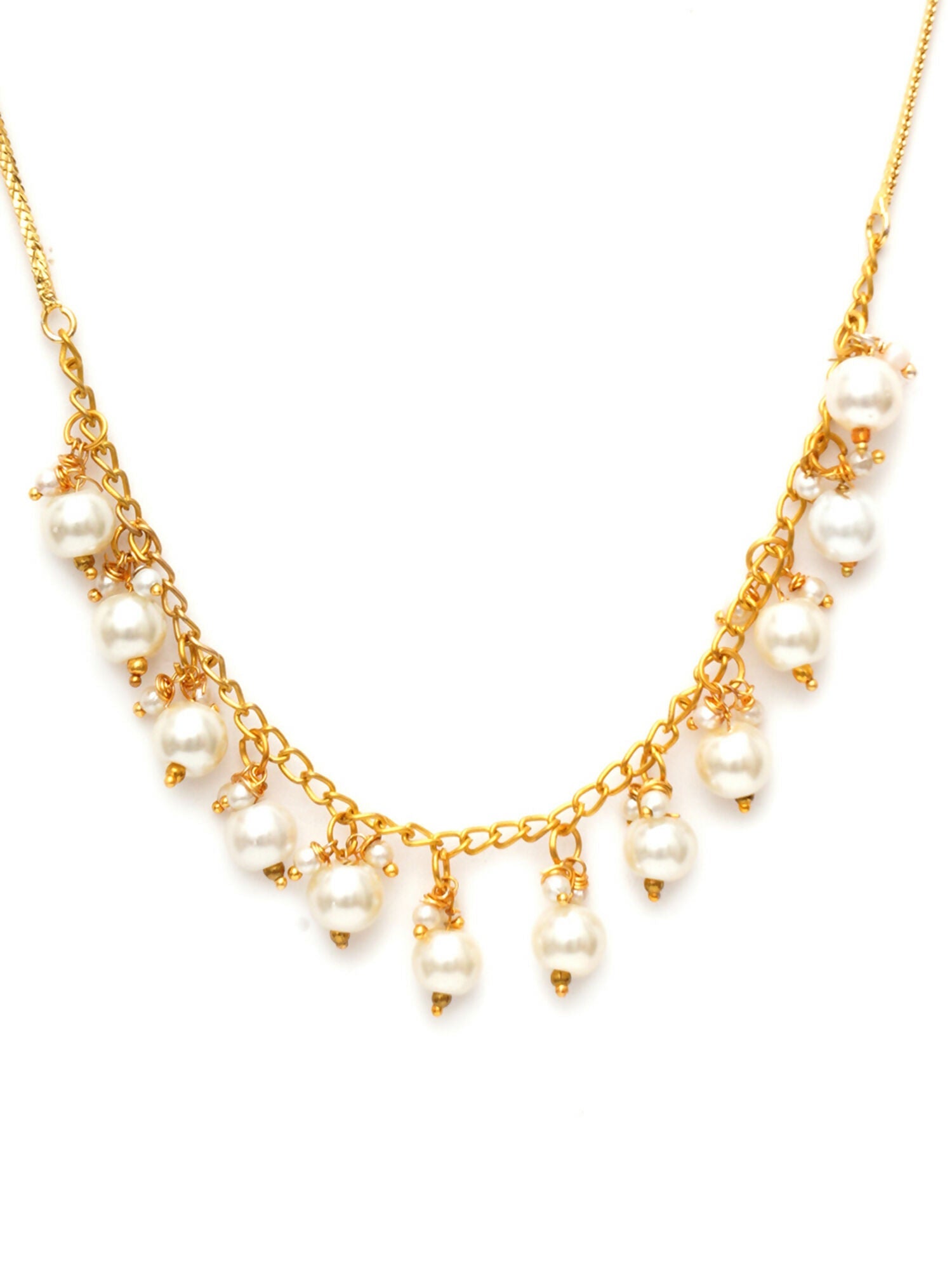 Golden Pearl Neckpiece (Gold) - Ruby Raang