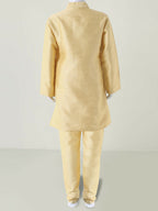 Joban Fashion Kids Island Elegant Box Sequence work Nehru Jacket Full Sleeves Kurta, Pyjama Set - Golden - Distacart