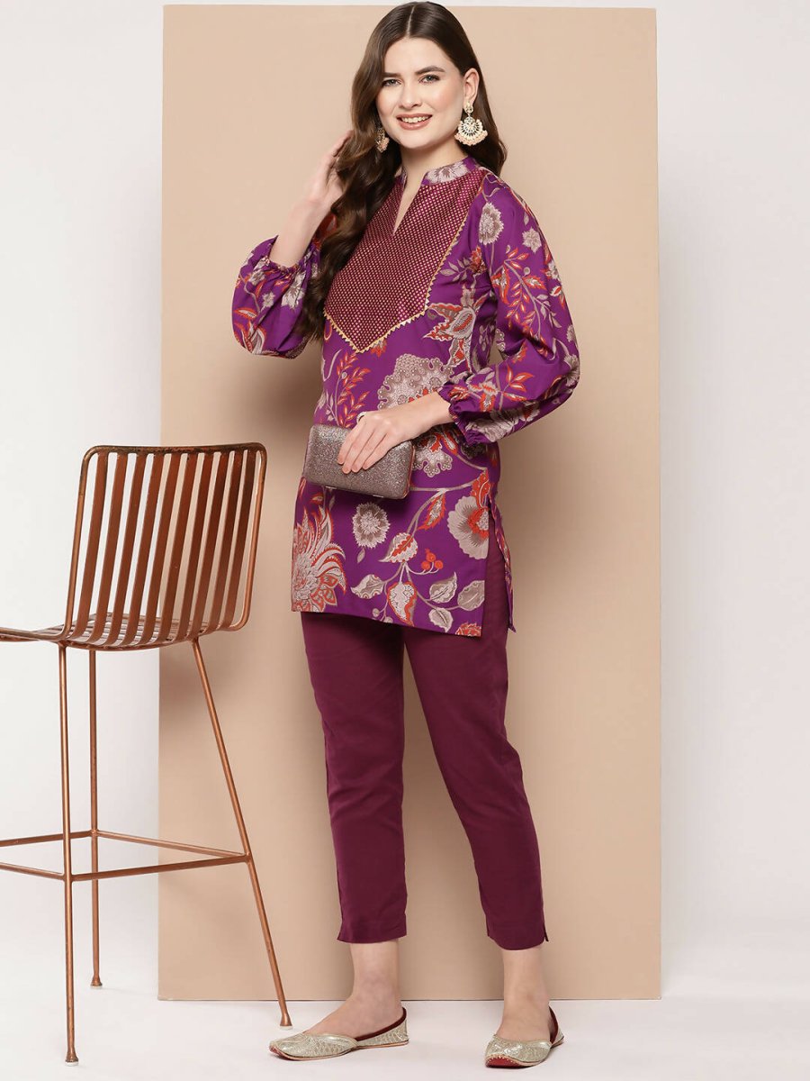Ahalyaa Women's Traditional wear Tunic - Purple