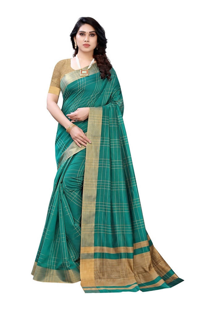 Vamika Green Cotton Silk Weaving Saree (Anaya Green)