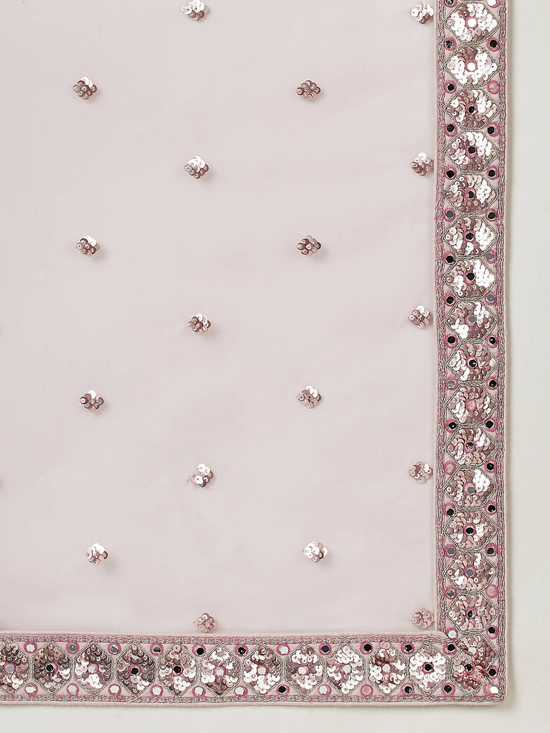 House of Panchhi Rose Gold Net Mirror & Sequinse embroidery Lehenga choli & Dupatta