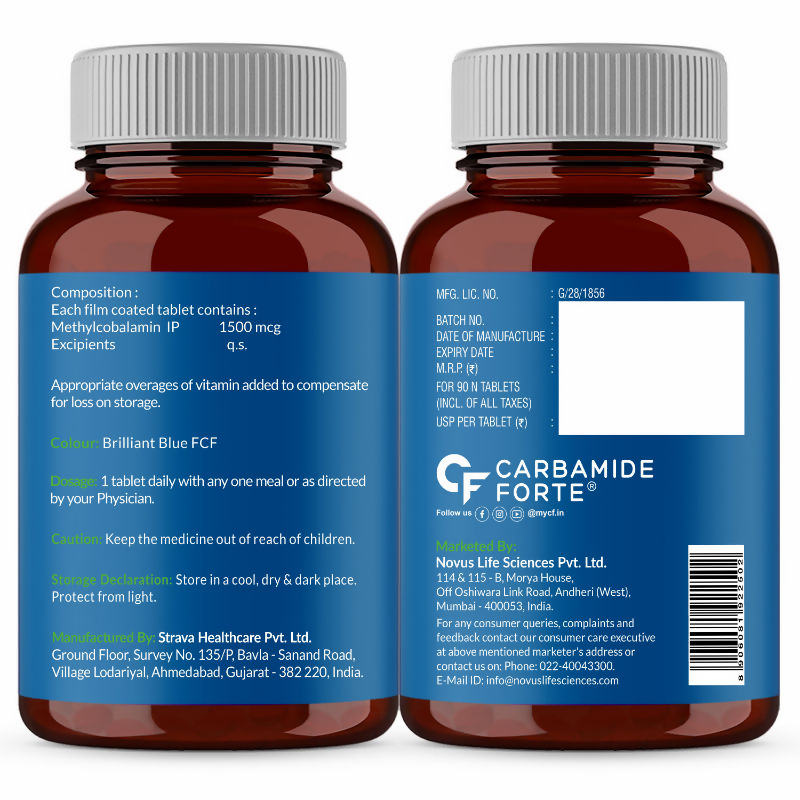 Carbamide Forte Methylcobalamin 500mcg Vitamin B12 Tablets