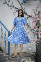 Aayaa Designer Printed One Piece Dress - Multi Color