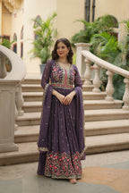 Joban Fashion Onion Georgette Sequence Embroidery Work Kurta Set - Distacart