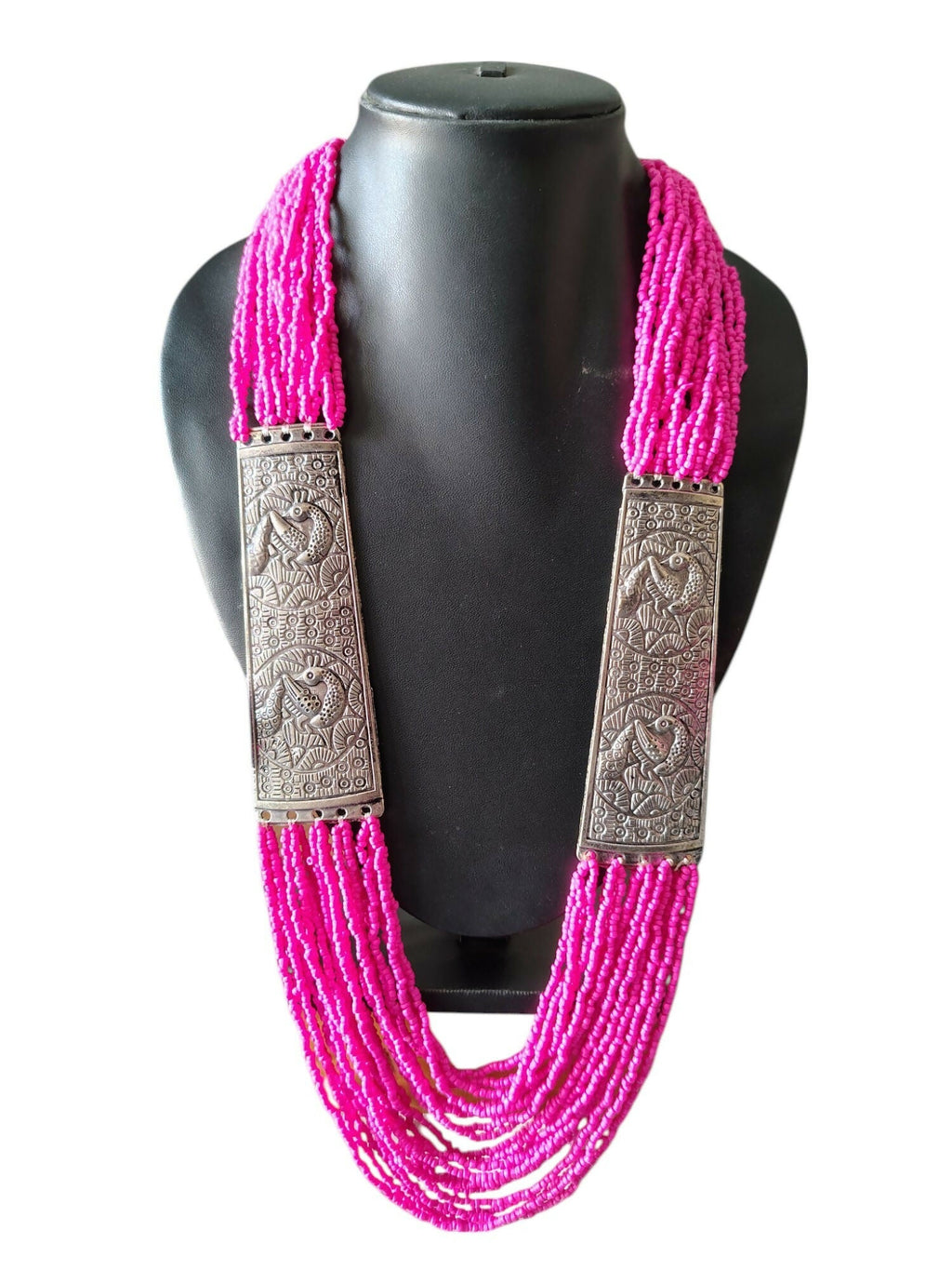 Inhanns Saree Shobha Statement Necklace - Pink Necklace