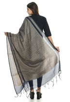 Mominos Fashion Moeza Handloom Cotton Navy Blue Dupatta For Women - Distacart