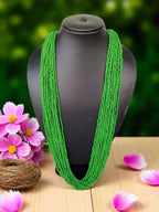 Inhanns Rangsaaz 20-Layer Luxe Long Beaded Only Necklace - Green Only Necklace
