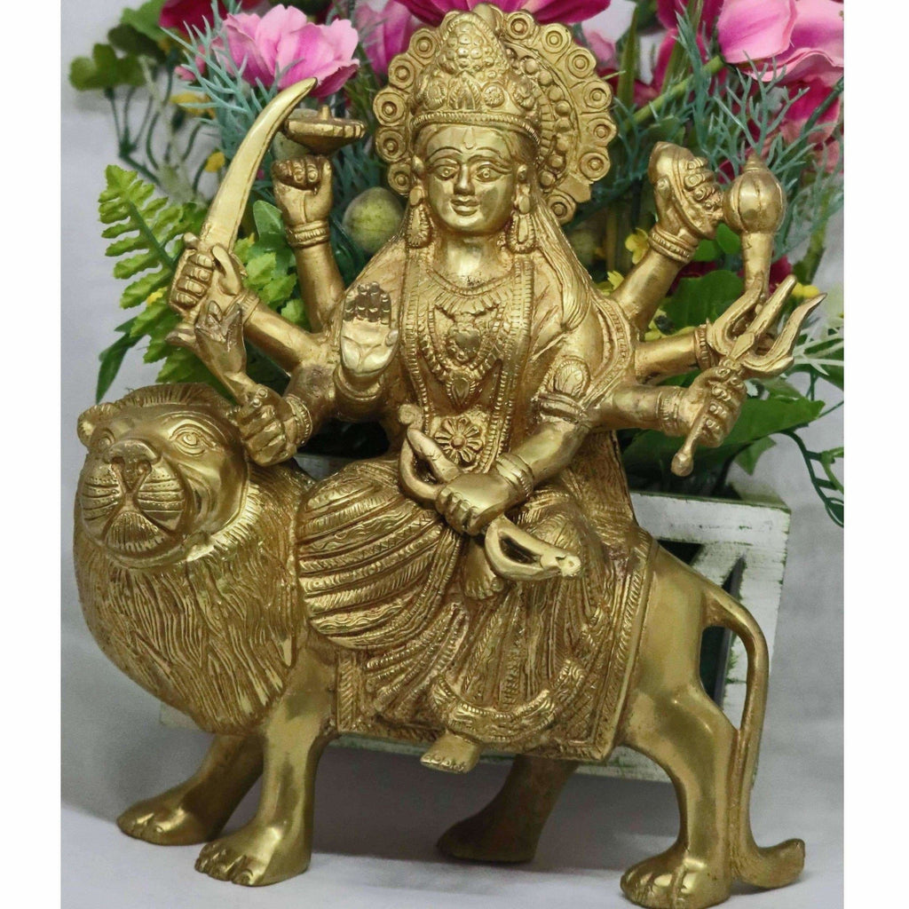 Chahat Premium Living Brass Sherawali Durga