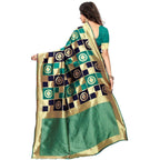 Vamika Banarasi Jaquard Rama Green Weaving Saree (Banarasi 25)
