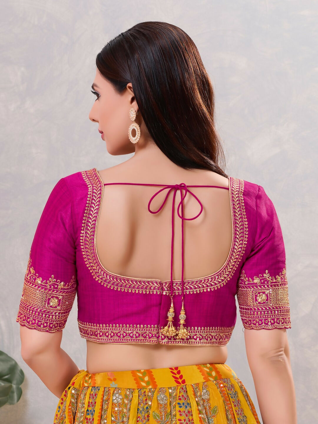 Joban Fashion Women Silk Purple Stitched Blouse