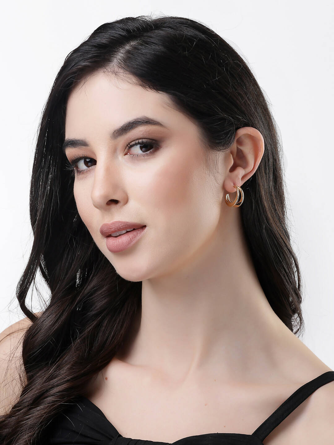 NVR Women Gold-Toned Circular Hoop Earrings - Distacart