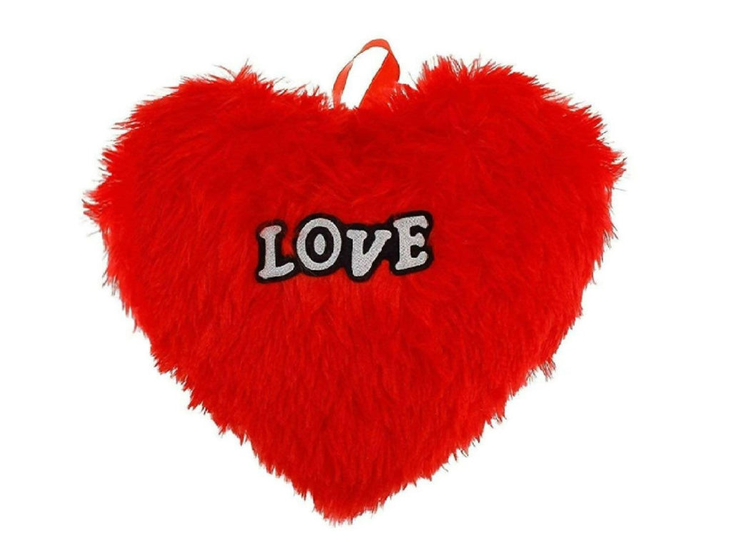Anupam Enterprises Plush Heart Shaped Soft Stuffed Love Throw Cushion Pillows Red Color